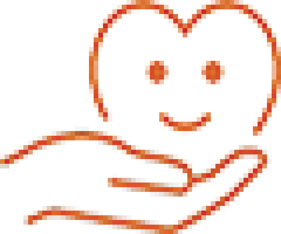 icon love heart in hand