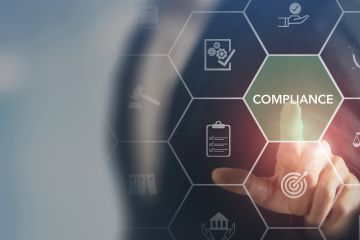 Virtual screen with the word "Compliance"